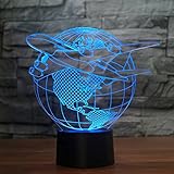 3dランプLEDナイトライトAirplane Fly the World earth globe Optical Illusion 7色変更ライト