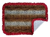 Patricia Ann Designs Ruffles Cheetah/Natural Cuddle Over-Sized Blanket, Tan, Brown, Red by Patricia 