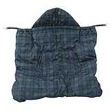 CHEZ MAMAN(シェ・ママン)【春秋物定番ケープ】タフタチェックプリントダウンケープ脇ゴム入りベルトで留めるタイプ M~L(FREE)/ネイビー NO.TS-35552312