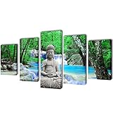 SKBファミリキャンバス壁印刷セットBuddha 39 " x 20 "ホーム画像フレーム入りHangingアート