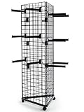 3面Gridwall器具Wheeled基地( 12 ) Faceout hooks-black 19370
