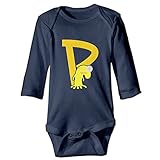 面白い 幼児 モンスター アルファベットP デザイン 半袖ロンパース コットン Navy Size 6 M