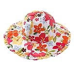 (ピーキー)Peigeeベビー用ハット つば広 赤ちゃんキャップ サファリハット キッズ 帽子 子供サンバイザー フィッシャーマンハット 花柄 ジーンズ風 女の子 男の子 男女児 紫外線 UVカット 