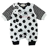 LoveLoveKids(ラブラブキッズ) 綿裏起毛大水玉Ptモンキーオール 70cm /クロ NO.KK-31-3223