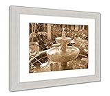 AshleyフレームプリントFountain Margarita Glasses花Garden Cactus古いSan Diego C、壁アートホーム装飾、ag6522940 35x30 Silver