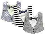 TMVOK 赤ちゃん 防水 よだれかけ フォーマル スタイ お 食事 エプロン スタイ出産祝い 調整可能 ３枚組 ベビー キッズ ビブ 食事用 かわいい 男の子 女の子 子供用