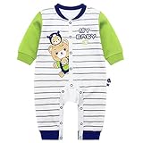 YY-Shop ベビー服 ロンパース 女の子 新生児 ボディースーツ 男の子 赤ちゃん 出産祝い カバーオール かわいい ベビースーツ 長袖 秋冬 男女兼用 熊ちゃん (80cm, 1グリーン)