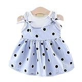 WIN ベビーガールのドレスのノースリーブ かわいい 女の赤ちゃんのチュチュドレスプリンセスパーティーのスカート (100cm, ブルー)