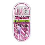 New3DS New3DSLL対応 3DS充電端子2本付き ジッパータイプダブルUSB充電ケーブル 50cm ピンク 2台同時充電 絡みにくい