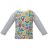 天竺 カラフル英字 長袖Tシャツ はらぺこあおむし THE WORLD OF ERIC CARLE fo-eh3557-eh9105 95cm グレー