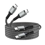 aceyoon USB C ケーブル 2M 2本 Type C ストレート 長い 充電コード PD 最大 240W 急速充電 タイプC 2メートル 480Mbps データ同期 CtoC オス-オス for iPhone16 シリーズ for Galaxy などのUSB-C スマホ/タブレット/ノートPCに対応 USB Type C Cable