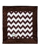 Baby LUXE Lovey / Security Blanket - Brown & White Chevron on Brown Minky by Polka Dot Moon