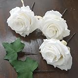 プリザーブドフラワーのヘッドパーツ『ホワイトローズキャスケード』用