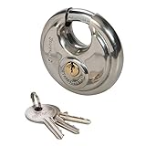 Silverline Heavy Duty Stainless Steel Security Disc Padlock Home Garden Lock