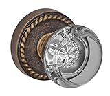 Fusion Hardware D-29-Z8-E-MDB Elite Collection Flat Iron Glass Dummy Knob with Rope Rose, Medium Bro