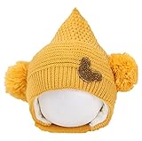 ニット帽 　防寒　ふかふか　とんがり帽子 子供　赤ちゃん　ベビー キッズ かわいい 首まで暖かい　『　イエロー　』