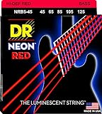 DR カラーベース弦 レッド THE LUMINESCENT BASS STRING NEON [NEON-RED] (DR-NRB545/45-125)