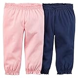 カーターズ Carter's ボディスーツにぴったり！ とっても柔らかな綿パンツ 2枚組 100% 綿 コットンリブ 女の子 春秋 Essential 2-Pack Pants NB (50-55cm