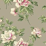 York Wallcoverings BA4612 Casabella II Document Floral Wallpaper, Stone Grey/Soft Pink/Bright Pink/E