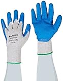 Lakeland 7-1506 SpiderGrip Polyester Cotton Latex Dipped Glove Work Cut Resistant Large Grey/Blue (C