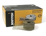 BOSTITCH C8R113DG Thickcoat Round Head 2-1/2-Inch by .113-Inch by 15 Degree Wire Collated Ring Shank