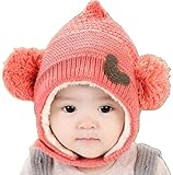 【SEBLES】 ベビー とんがり キュート ニット 帽子 赤ちゃん 3カ月 ～ 8カ月 全5色 サイズ 44cm ～ 48cm クロスセット (ピンク)