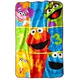 Sesame Street Super Plush Twin Size Blanket; 62" x 90" [並行輸入品]