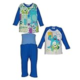 ディズニー【Disney】 モンスターズ ちょっと厚めの前開きパジャマ＋天竺ロングＴシャツ三点パジャマ（腹巻つきパンツ） (90ｃｍ)