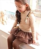 WIN　多層チュチュスカート付きレギンス スカッツ「子供服 女の子/キッズ/子ども/子供/レギンス付きスカート/チュールスカート/チュチュ (110cm, コーヒー色)