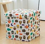 JEFEE 収納スツール 折りたたみ式 漫画ストレージボックス チェア オットマン（フクロウ）