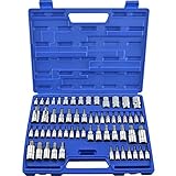 Neiko 10083A Master Torx Bit Socket and External Torx Socket Set | 60-Piece Set | S2 and Cr-V Steel 