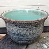 信楽焼：睡蓮鉢（すいれんばち）・はす鉢・めだか鉢【11号・深鉢】*(天目)