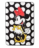 Minnie Mouse Rock the Dots Plush Bedding Blanket - 62"x90" - White and Black [並行輸入品]