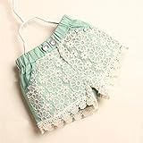 子供服mimosala キッズ レース ビジュー ショートパンツ ウエストゴム ハーフパンツ 韓国子供服