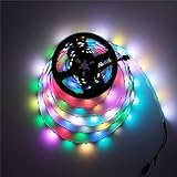 alitove 16.4 Ft ws2813アップグレードws2812b個別にAddressable RGB LEDフレキシブルストリップライト5050 SMDデュアル信号ワイヤ5 V DC
