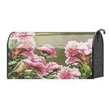 Pink Peonies and Littleフィンチ鳥22 x 18標準サイズメールボックスカバー