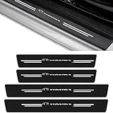 DELUXEFOX 車用 サイドステップガード ホンダ適用 スカッフプレート プロテクションフィルム 保護ステッカー 車用ドアモール サイドモール スカッフプロテクトシート キズ防止 汚れ防止 汎用 極薄 車ドア保護 ドアガードステッカー 4点セット (For Honda)