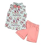 MIOIM 子供服 花柄 上下セット キッズ 赤ちゃん タンクトップ ショートパンツ セットアップ かわいい おしゃれ ベビー服 女の子 男の子 春夏秋 ノースリーブシャツ 2~7歳