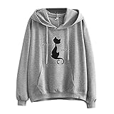 プルオーバー レディース Timsa おもしろ トレーナー レディース プルオーバー 白と黒猫 猫柄 可愛い 配色 秋冬 長袖トップス 人気 プレゼント パーカー カットソー 上着 シルエット スポー