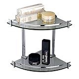 Rozin トライアングルバスルーム棚 クロームメッキ ガラス浴室用 化粧品収納ラックホルダー