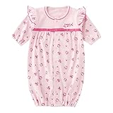 (チャックル) chuckle *スウィートガール*お花柄リボン新生児ツーウェイオール ピンク 50-60cm P5236-00-20