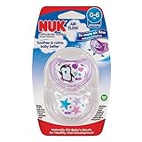 Nuk[ヌーク] Air Flow Collection　新生児用　’ペンギン君とお星様’(パープルとホワイト)　0-6ヶ月用おしゃぶり２個セット新商品 [並行輸入品]