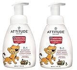 Attitude Baby 3-in-1 Pomegranate Shampoo (Pack of 2) Hypoallergenic With All Natural Ingredients 10 
