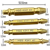 4in1 スクリューエクストラクタ ドリルビットツール 壊れたボルトリムーバー （1＃、2＃、3＃、4＃） プラスチックケース付き,