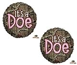 loonballoon Mossy Oak It 's A Doeピンクガールズベビーシャワー迷彩ハンティング( 2 ) Mylar Balloons