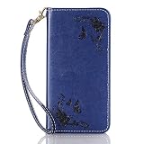 Xperia Z4 Compact ケース、 Dfly 目に見えない強い磁気 バックルスタイルファンシー PUレザー エンボスローズと蝶のパターン 自動吸着機能 フリップスタンドウォレット ケース S