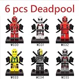 6個セットMini Figure Deadpool X - MenスーパーヒーローDC Comics Marvel Fits Legoおもちゃ/アイテム# g839gj uy-w8ehf3148539