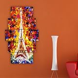 decorotika印象派エッフェル塔five-piece垂直壁アート – アートワーク – 接着剤として含まAギフト