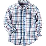 カーターズ Carter's/ プラッドボタンフロントシャツ ブルー トップス長袖シャツ 5歳【並行輸入】