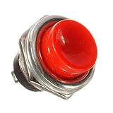 [レッド] 3A 125V Momentary プッシュ ボタン スイッチ OFF-ON ホーン プラスチック レッド ブラック 並行輸入品